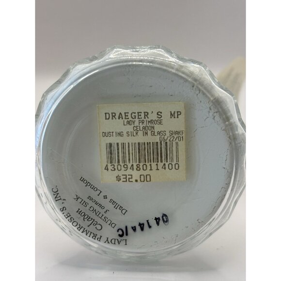 Lady Primrose Celadon Dusting Silk 3 Ounces Glass Shaker NEW - Picture 3 of 8